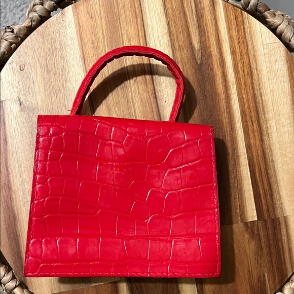 Crocodile-Embossed Mini Handbag - Picture 2 of 6